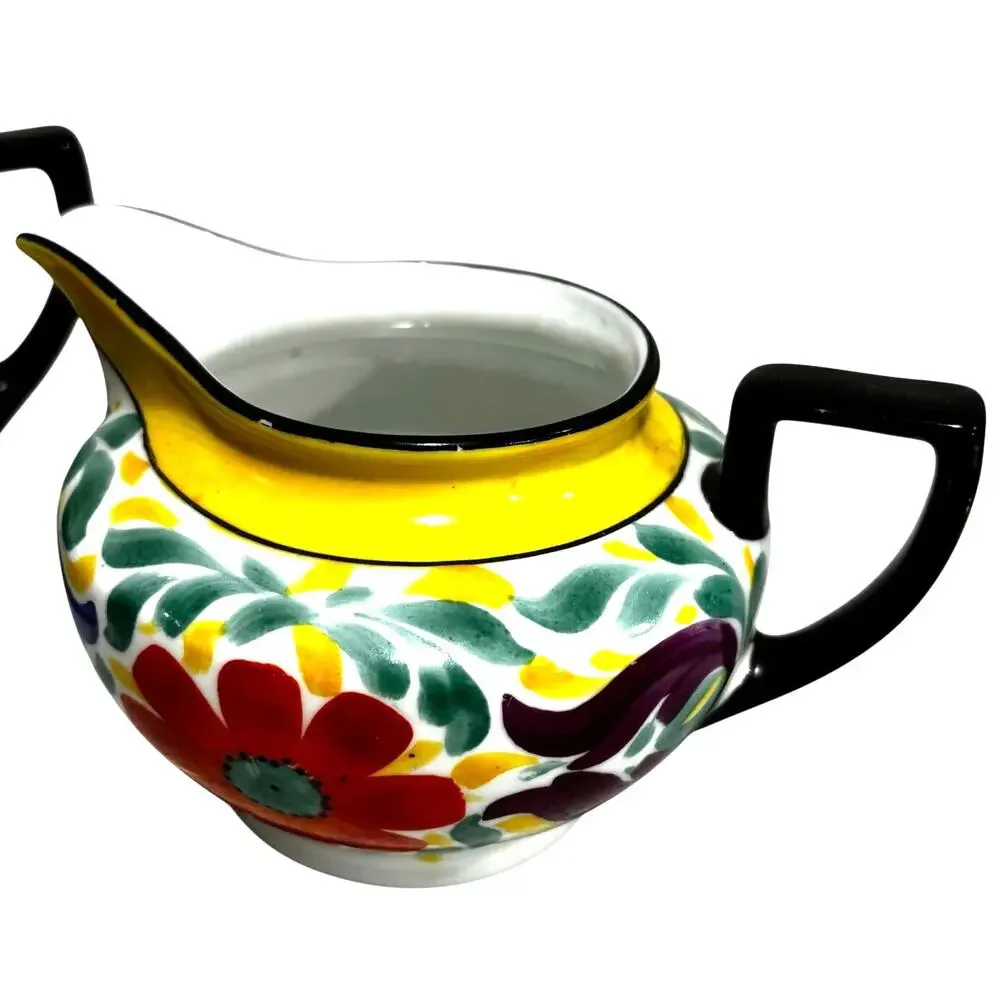 Phoenix Czechoslovakia porcelain creamer & covered sugar bowl Moravian Art Deco